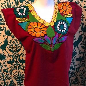 MEXICAN Handmade, hand embroidered blouse